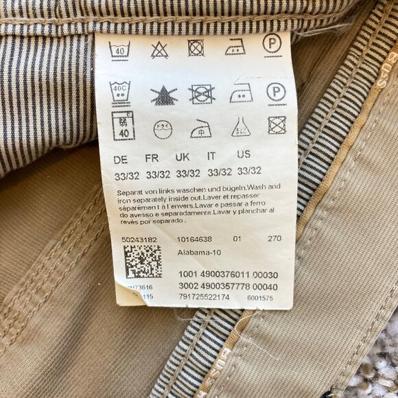 Hugo Boss Alabama Chino Pants Regular Fit Men's 33x32 Beige - Picture 7 of 10